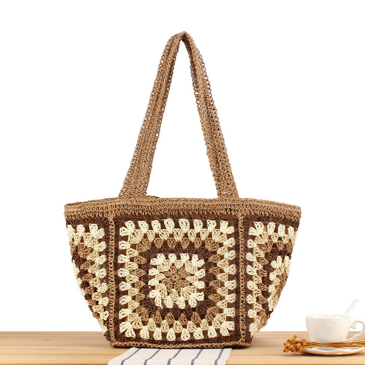 Macrame Tote Bag with Geometric Pattern Stornfield