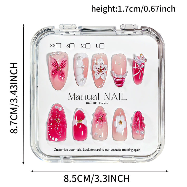 Decorative Floral Press-On Nail Art Collection Stornfield