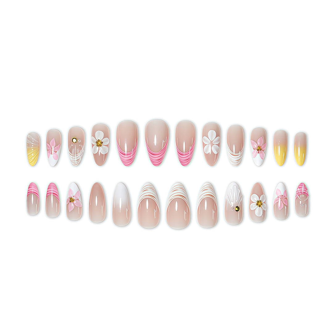 Floral 3D Artisan Nail Extensions Stornfield