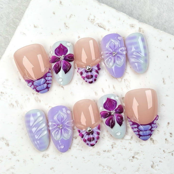 Floral Art Design Press-On Nails
