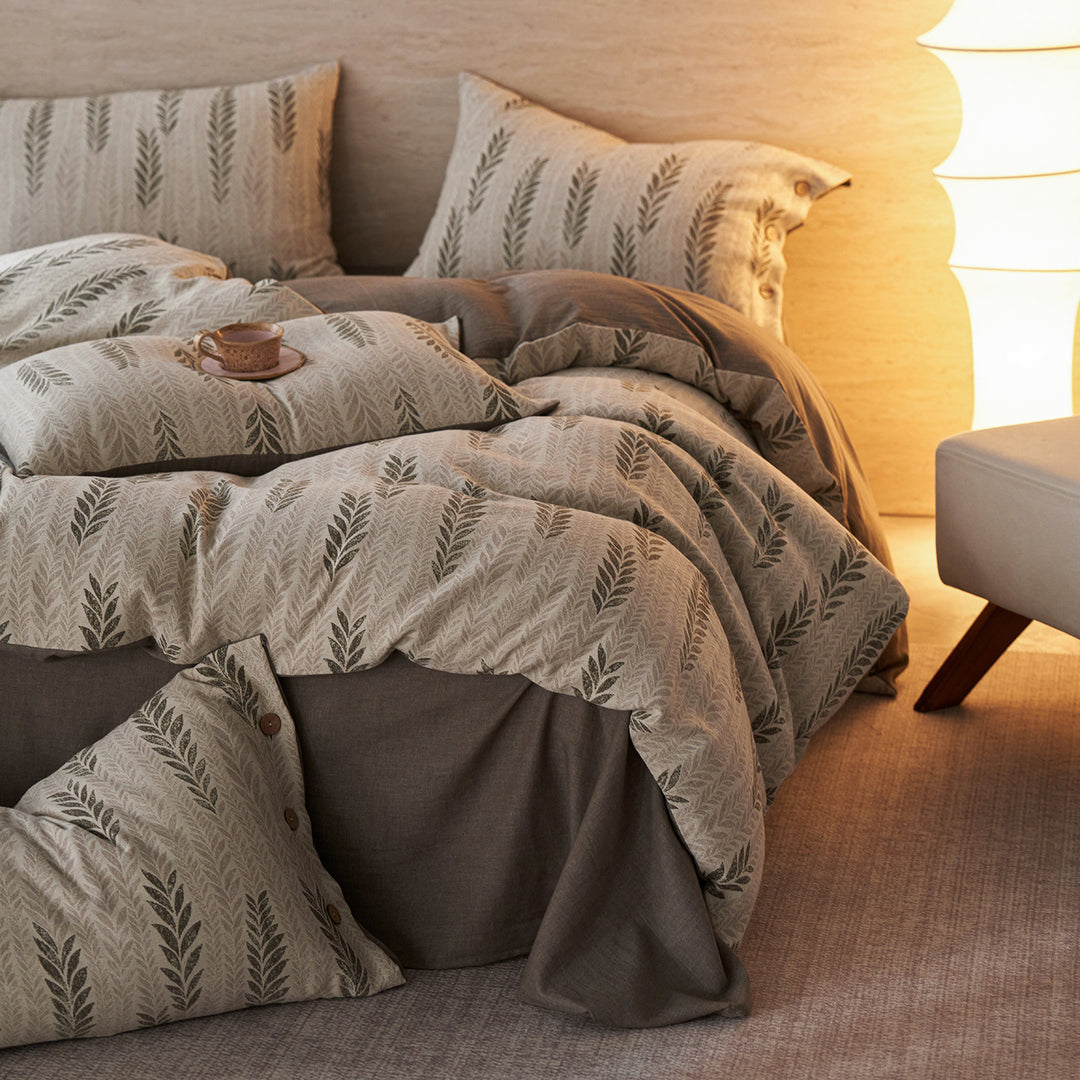 Luxury Lace Ruffle Cotton Duvet Cover and Pillowcase Set