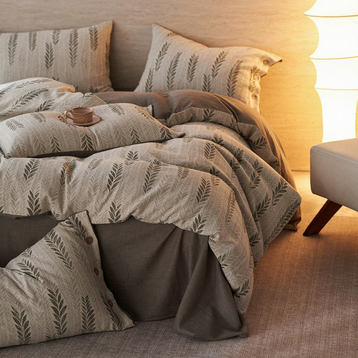 Luxury Lace Ruffle Cotton Duvet Cover and Pillowcase Set