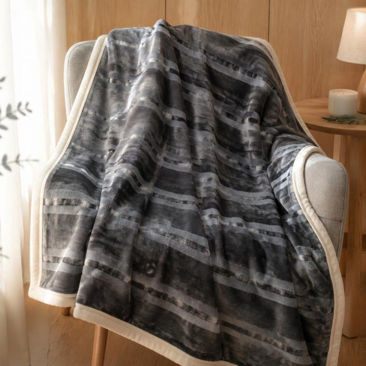 Textured Reversible Fleece Throw Blanket Stornfield