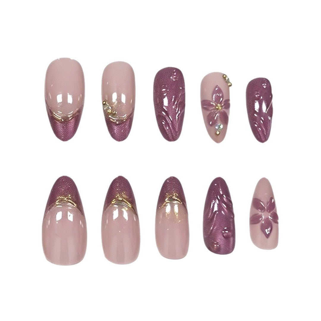 Decorative Floral Acrylic Nail Art Enhancements Stornfield