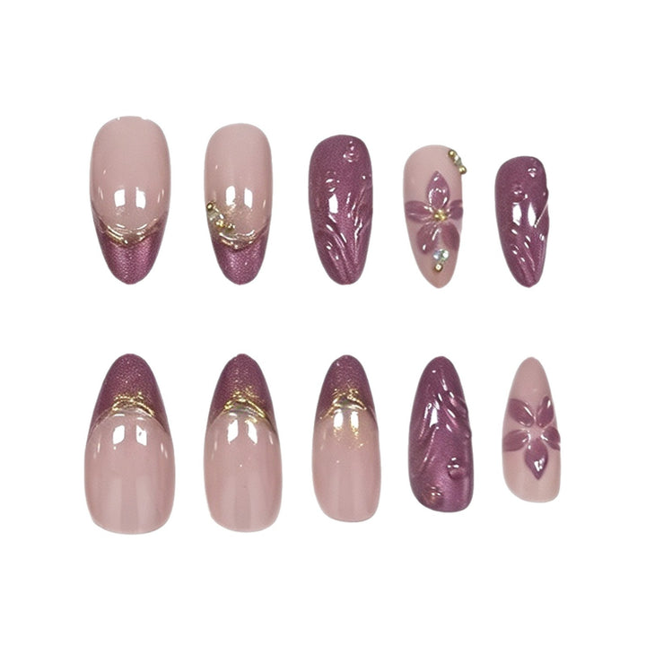 Decorative Floral Acrylic Nail Art Enhancements Stornfield