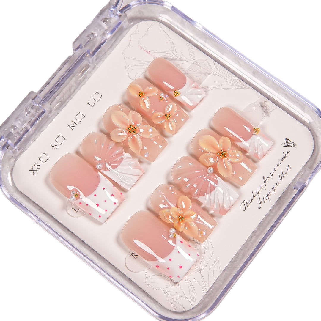 Artistic Floral Press-On Nails Set