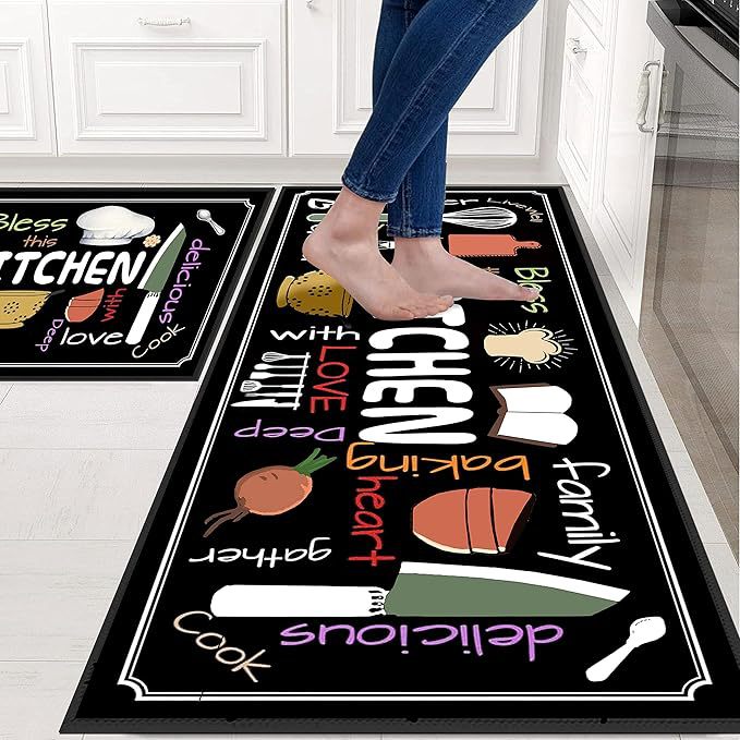 Playful Chef-Themed Kitchen Mat