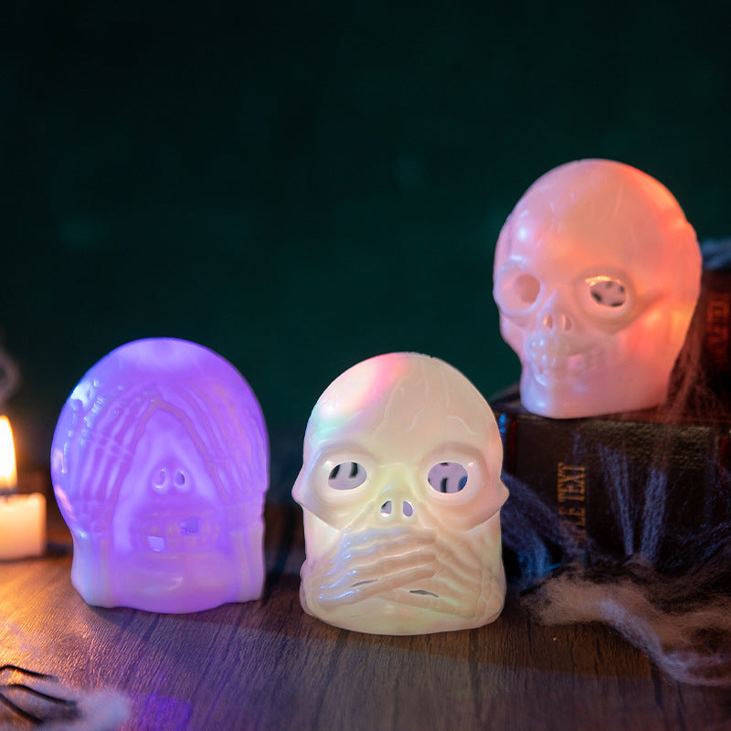 Glow-In-The-Dark Skull Candle Holders