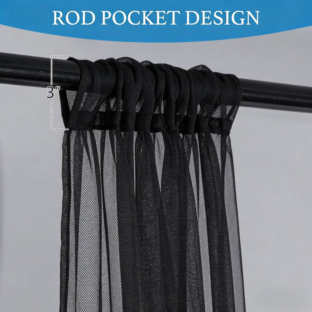 Elegant Sheer Curtain Panels with Rod Pocket Design Stornfield