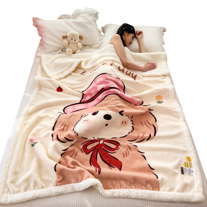 Cozy Cartoon Animal Blanket