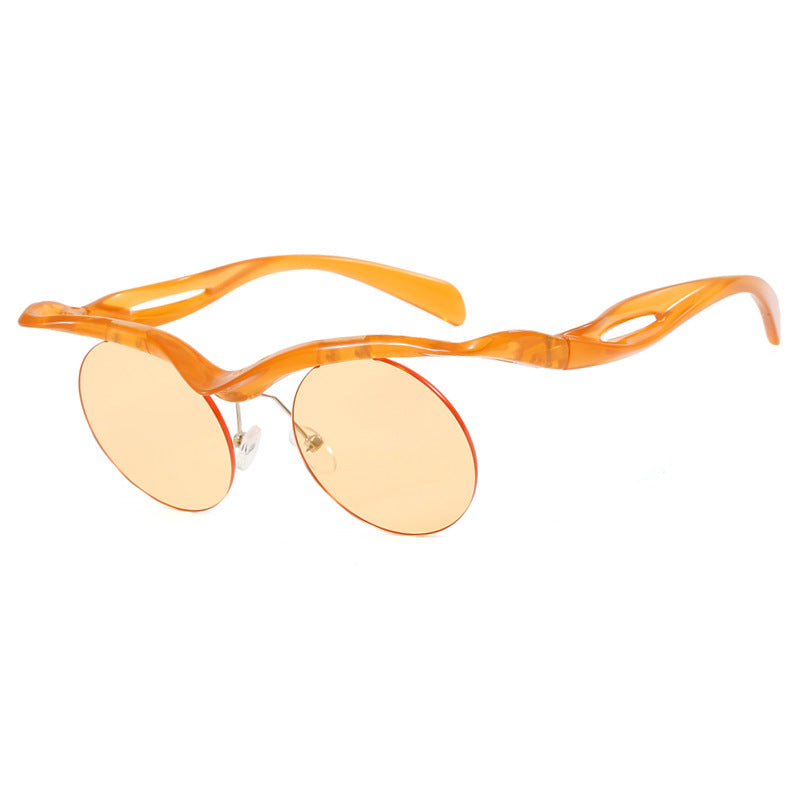 Women's futuristic sunglasses with curved frame and polarized lenses Stornfield