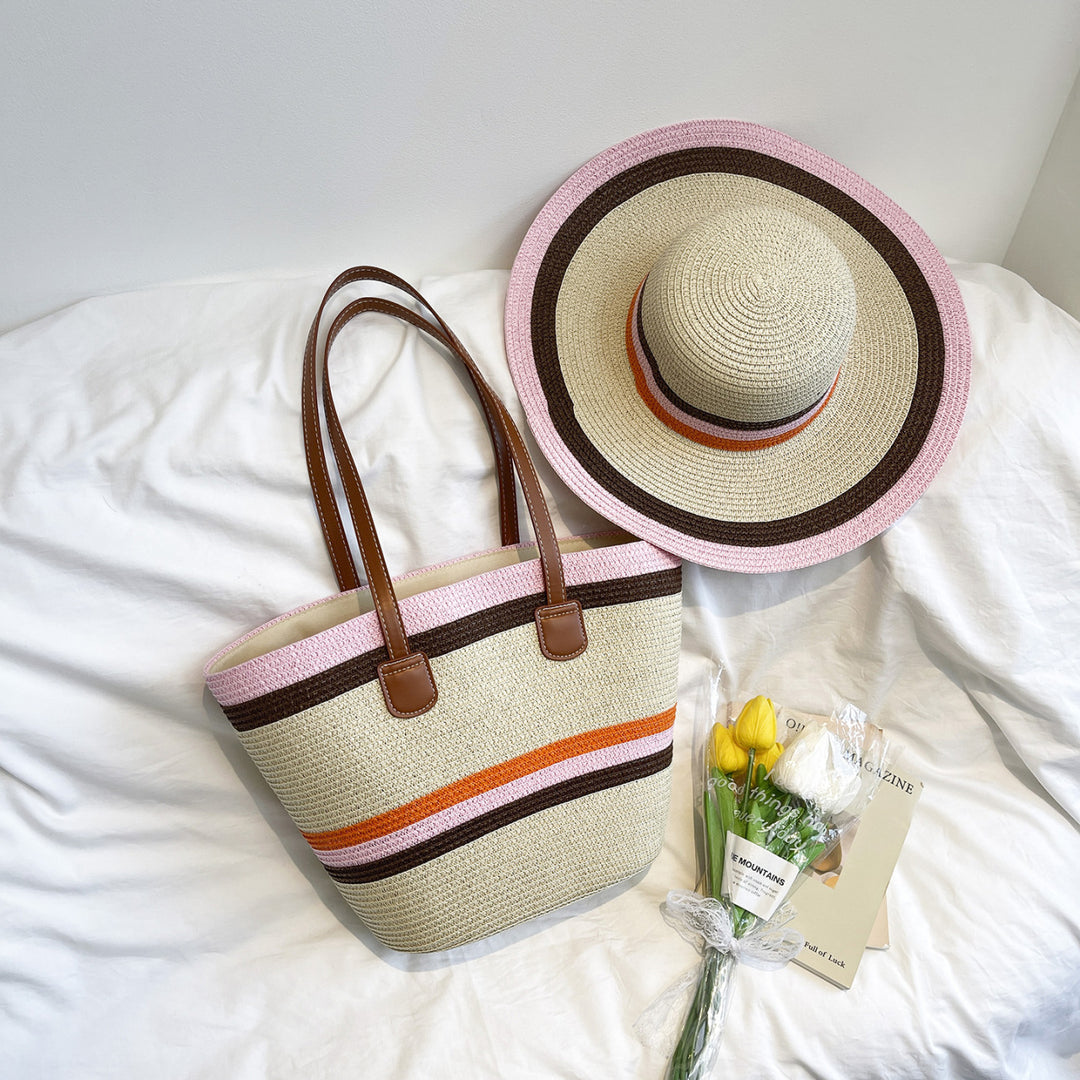 WoColorful Straw Beach Tote Bag Stornfield