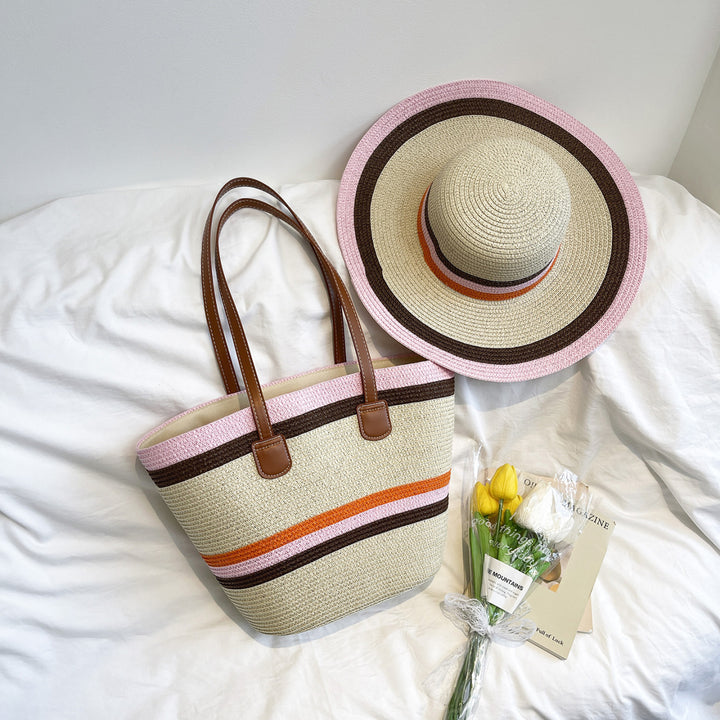 WoColorful Straw Beach Tote Bag Stornfield