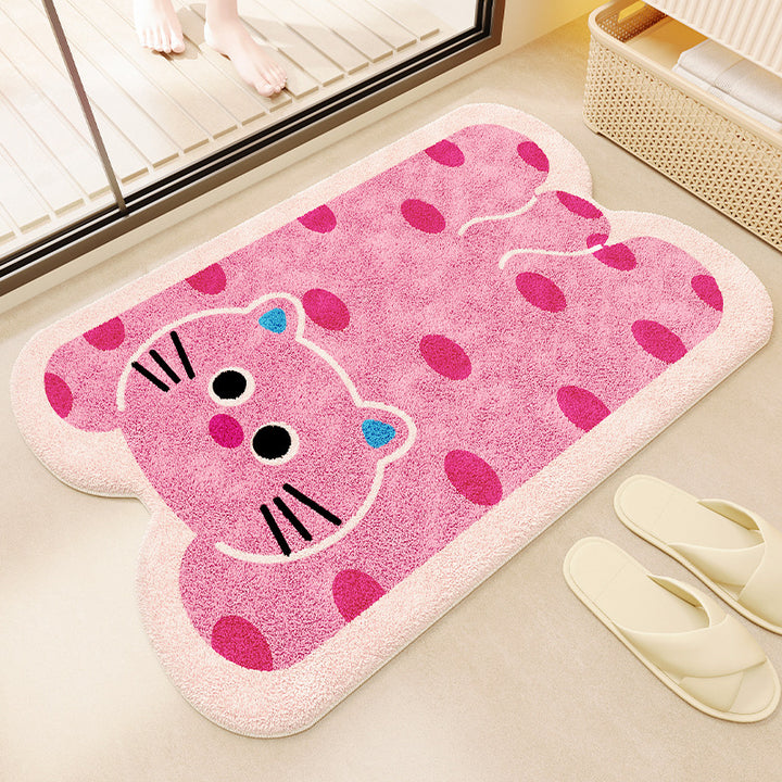 Panda-Themed Plush Bath Mat for Bathroom