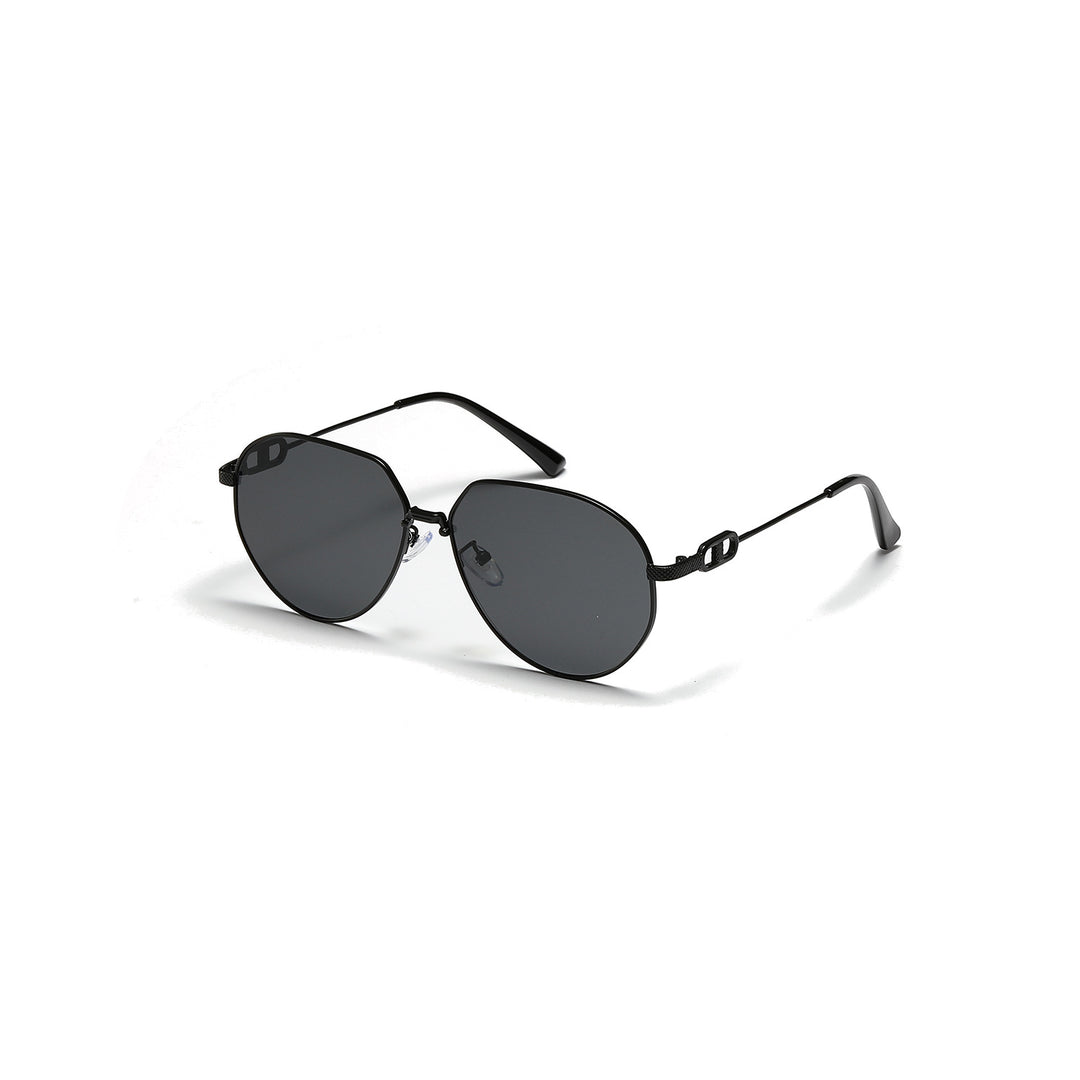 Ladies stylish oval sunglasses with fashionable metal frame Stornfield
