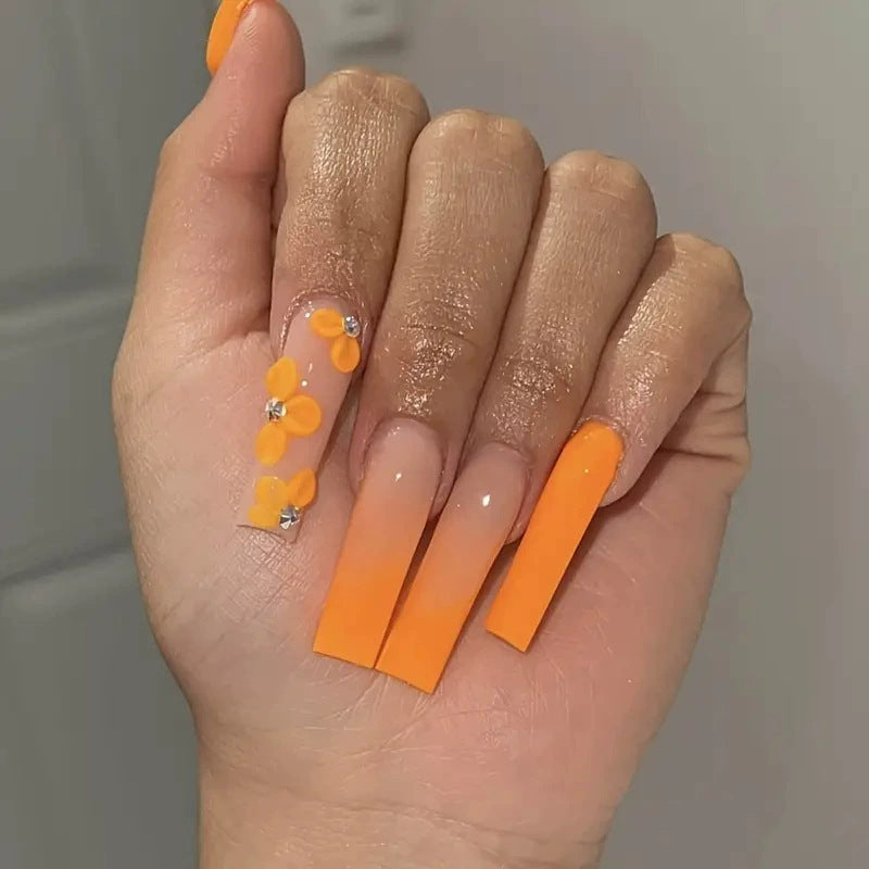 Decorative Long Press-On Nail Extensions Stornfield