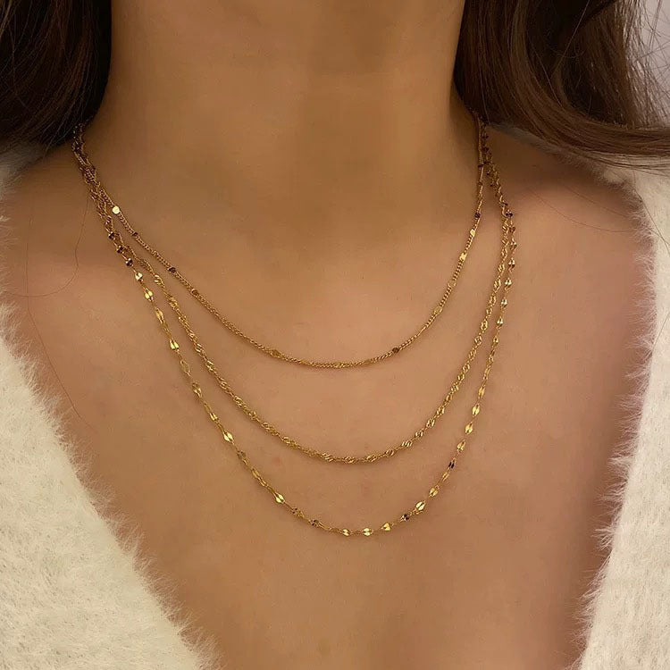 Multi-Layered Silver Chain Necklace Stornfield