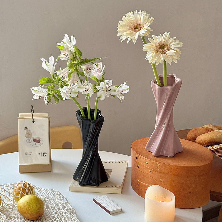 Twisted Modern Ceramic Vase