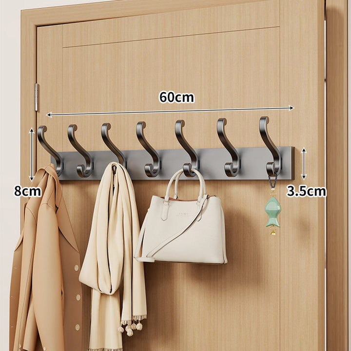 Over-Door Curved Hook Rack for Coats Bags and Scarves