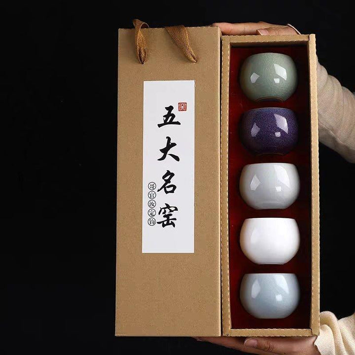 Oriental Handcrafted Ceramic Rounded Tea Cup Set | Stornfield
