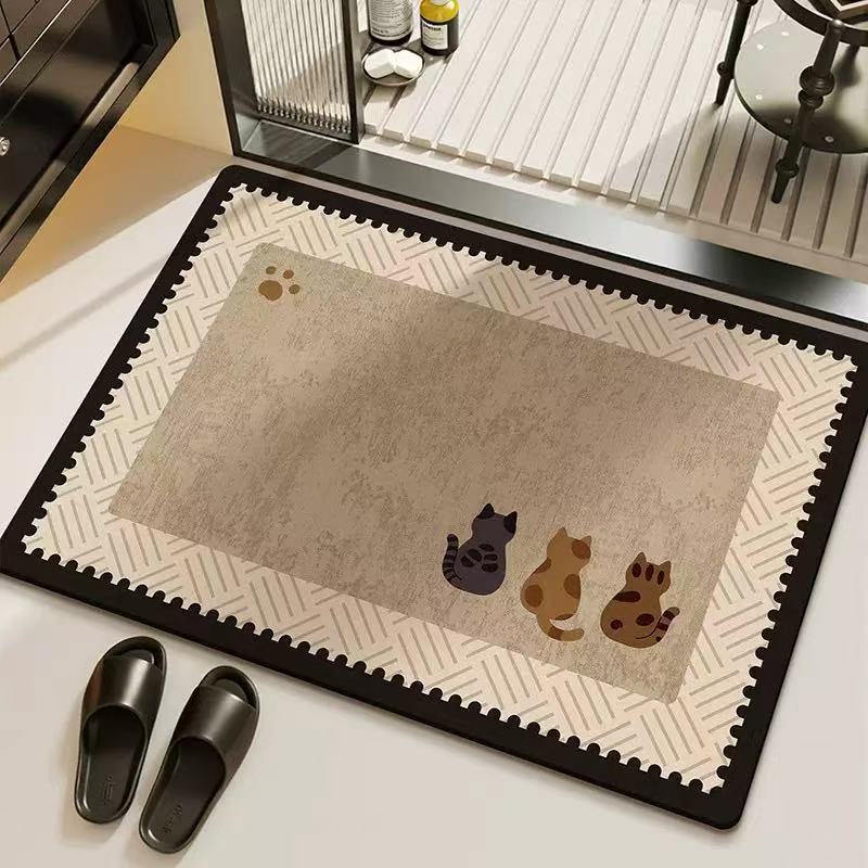 Cute Cat-Themed Kitchen Area Mat