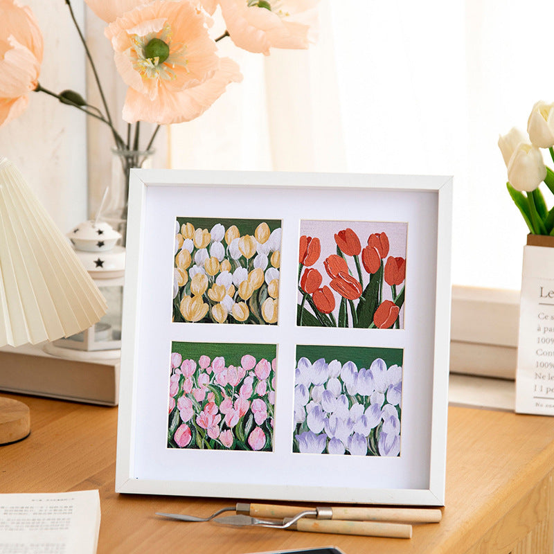 Floral Art Quadruple Collage Frame for Home