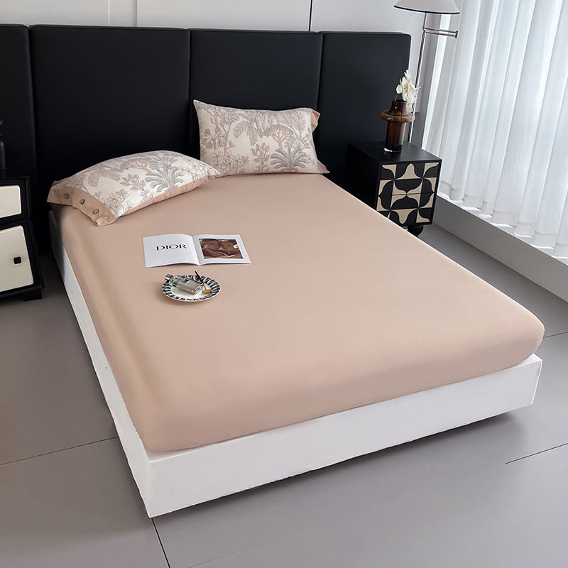 Fitted sheet made of elastic jersey with extra deep pocket