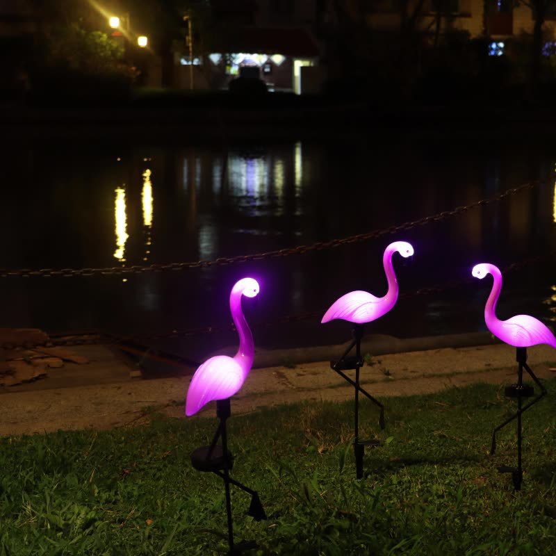 Decorative Solar Flamingo Lawn Stake With Adjustable Arm Stornfield