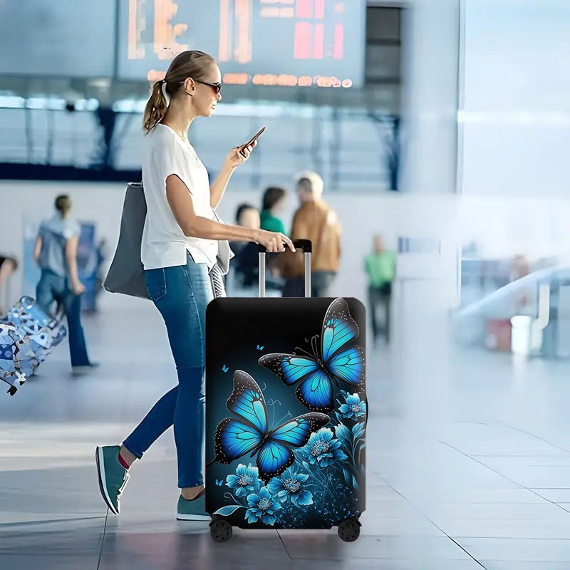 Women's hard-shell suitcase with floral butterfly motifs Stornfield