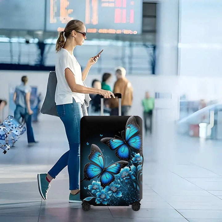 Women's hard-shell suitcase with floral butterfly motifs Stornfield