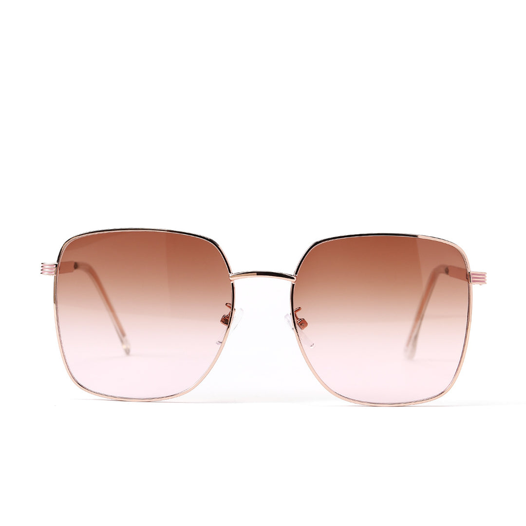 Women's square sunglasses with elegant metal frame and mirrored lenses Stornfield