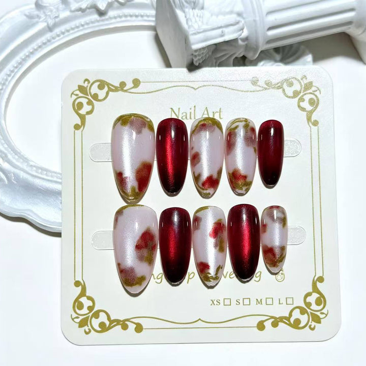 Premium Decorative Floral Press-On Nail Art Stornfield