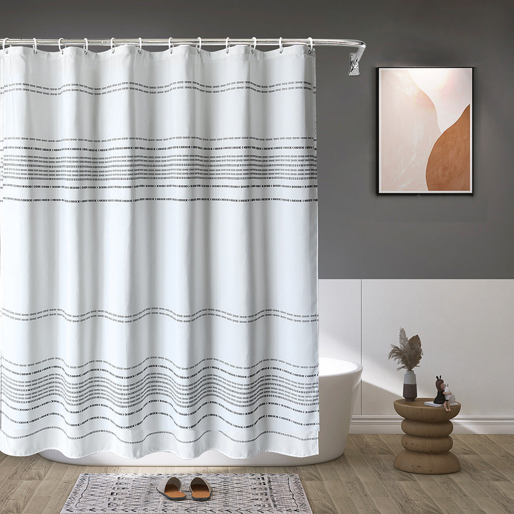 Textured Striped Shower Curtain Stornfield