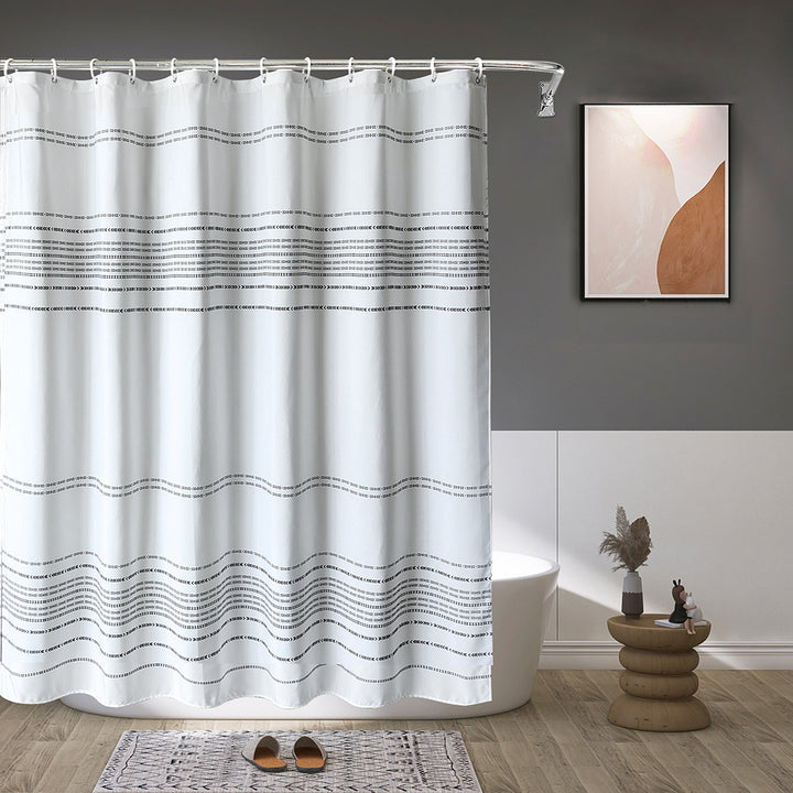 Textured Striped Shower Curtain Stornfield