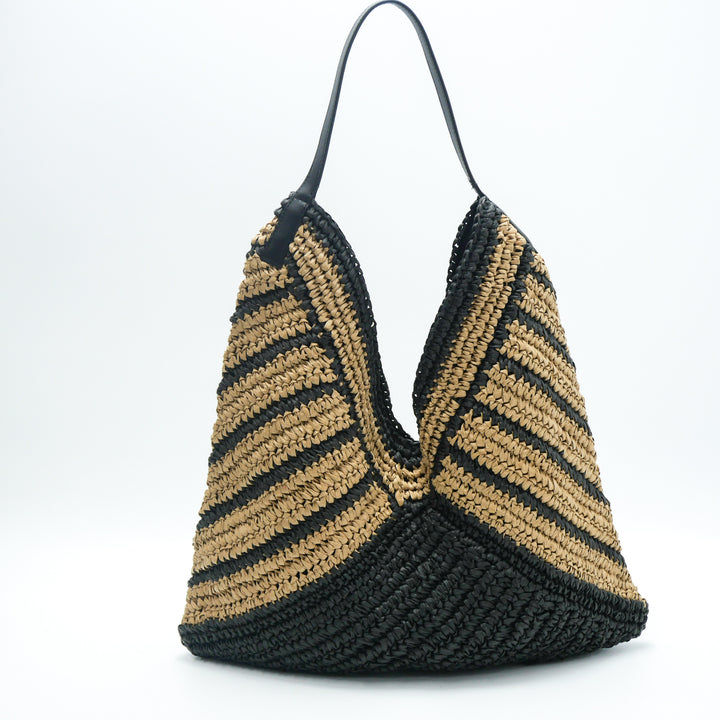 Shopping bag made of woven natural material with modern accents Stornfield