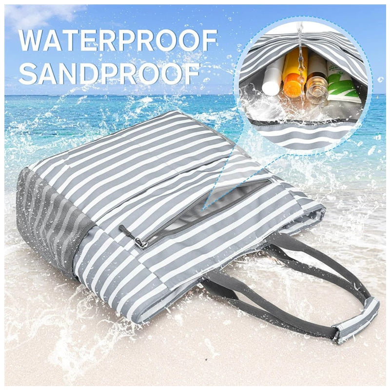 Large beach bag with multiple compartments and insulated inner pocket Stornfield