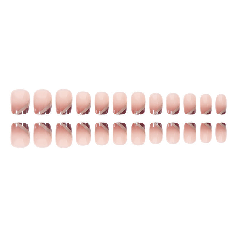 Elegant French Tip Gel Press-On Nails Stornfield
