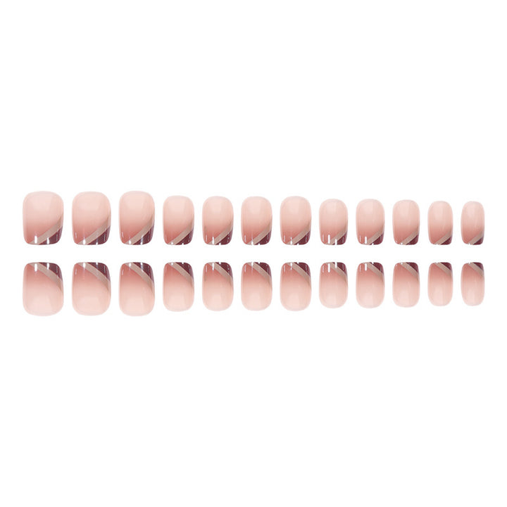 Elegant French Tip Gel Press-On Nails Stornfield