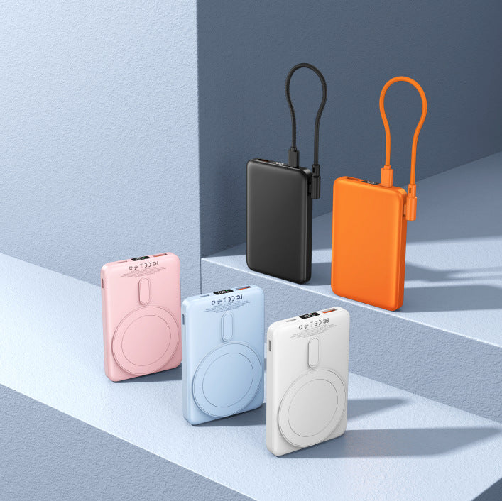 Portable power bank with integrated wireless charger and digital display Stornfield