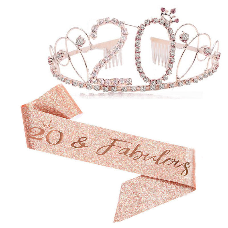 Ladies Glittering Tiara with Festive "50 & Fabulous" Design Stornfield
