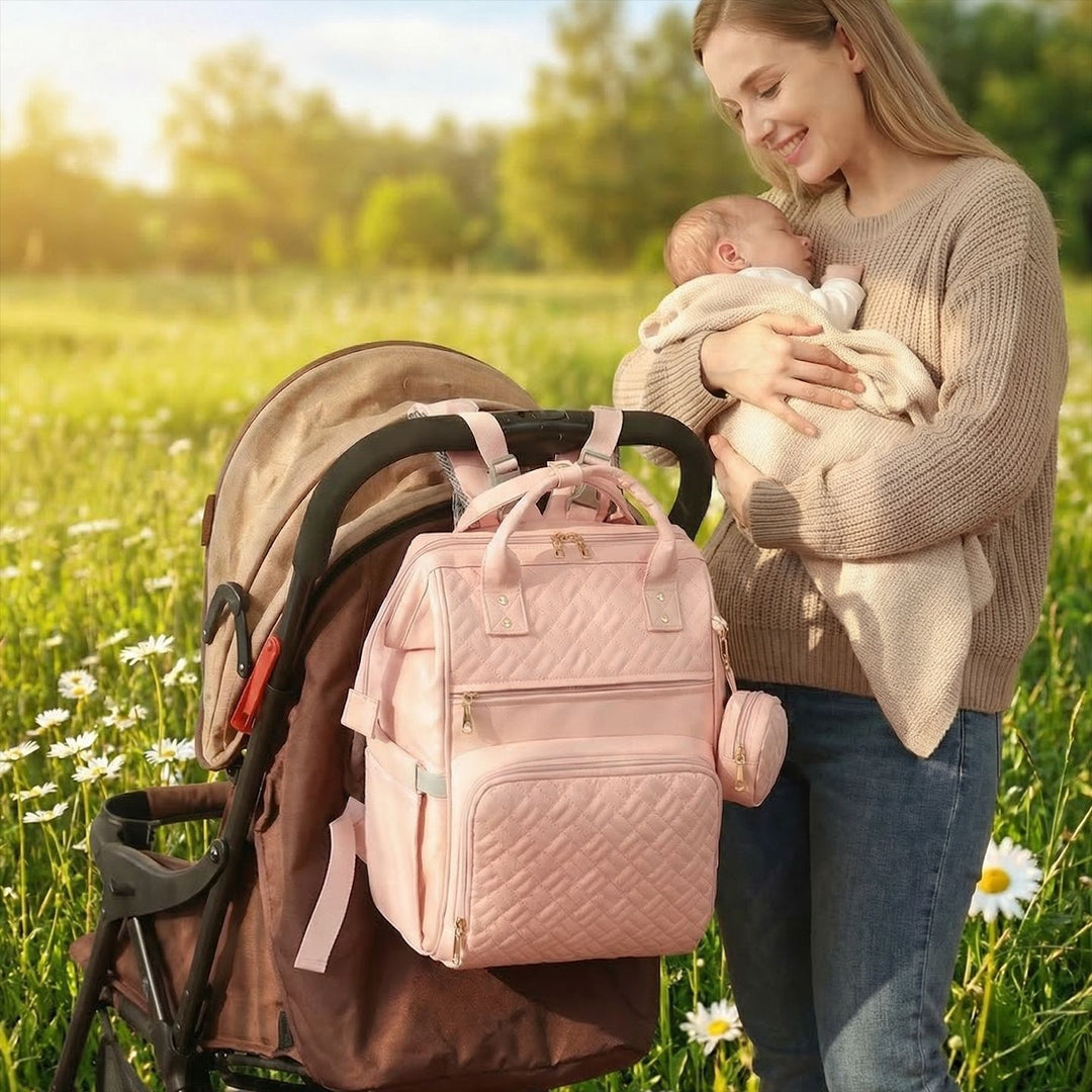 Elegant Multi-Functional Quilted Backpack Stornfield