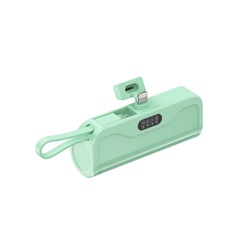 Portable power bank with integrated charging cable and automatic charging detection Stornfield