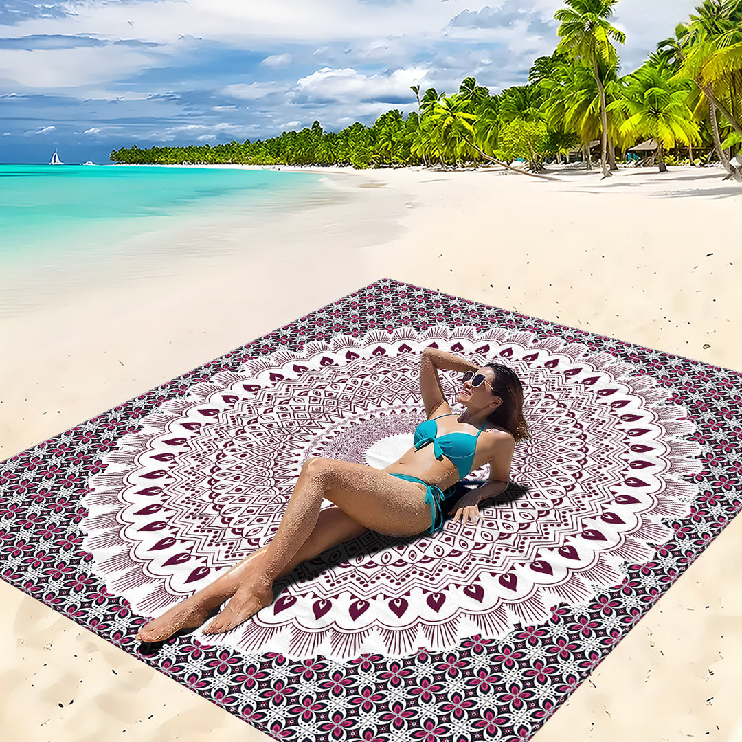 Mandala Design Beach Mat Stornfield