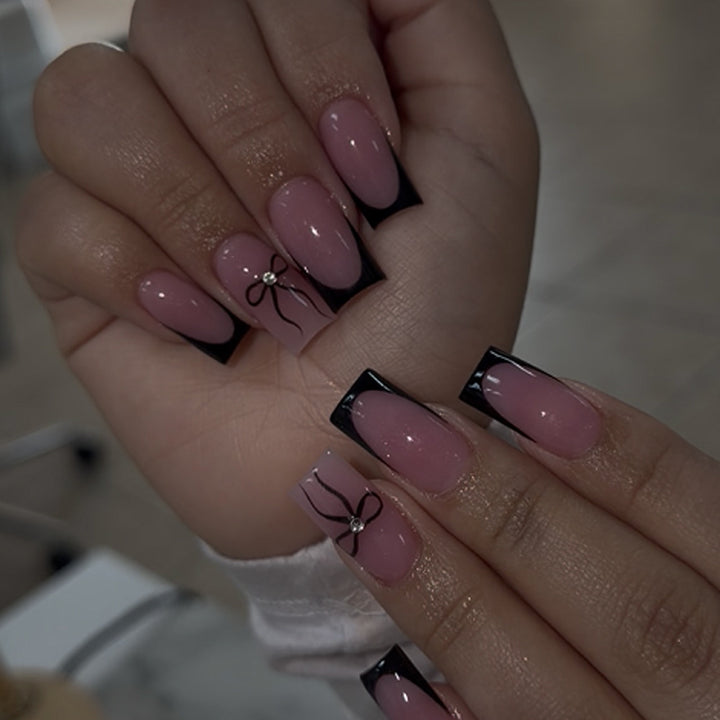 Elegant Nail Extensions with Unique Flower Design Stornfield