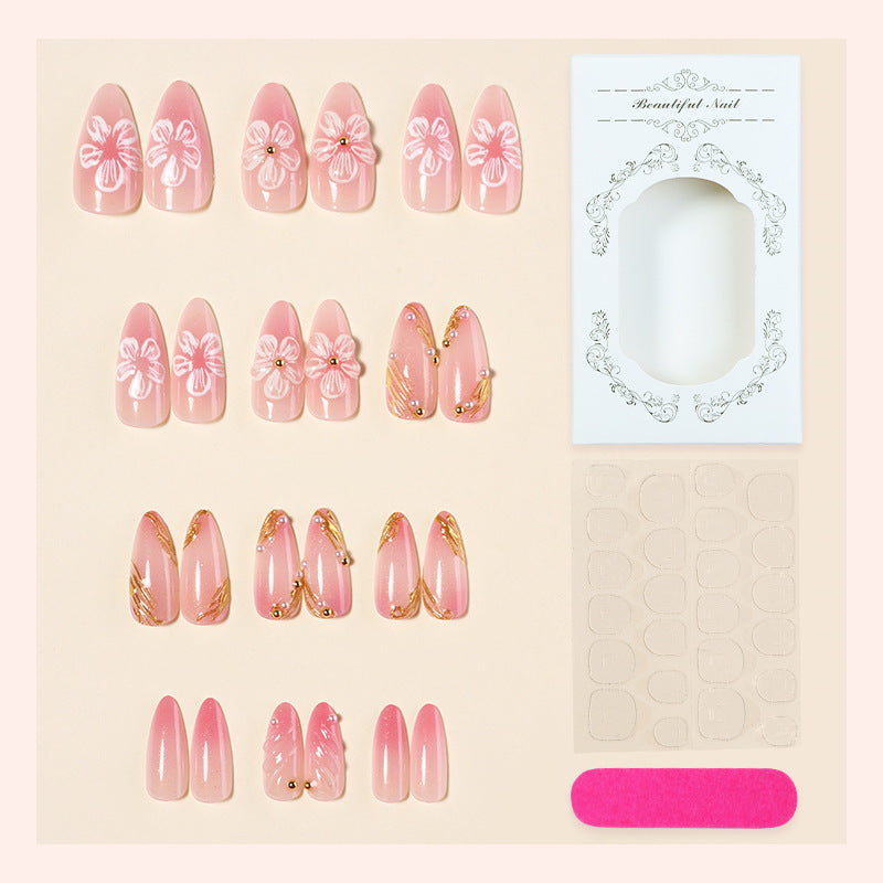 Decorative Press-On Nail Art with Floral Designs Stornfield