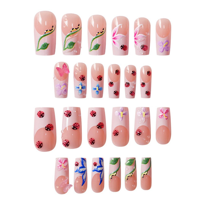 Floral Raised 3D Press-On Nail Set Stornfield