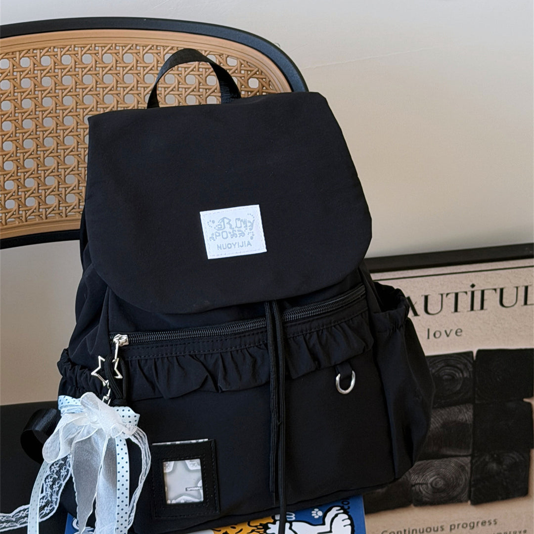 Stylish Ruffled Design Back-to-School Backpack Stornfield
