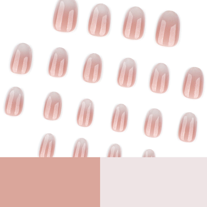 Luxurious nail extensions with elegant glitter ombre coating Stornfield