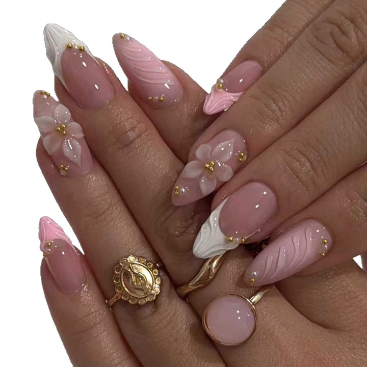 Floral Acrylic Press-On Nails Stornfield