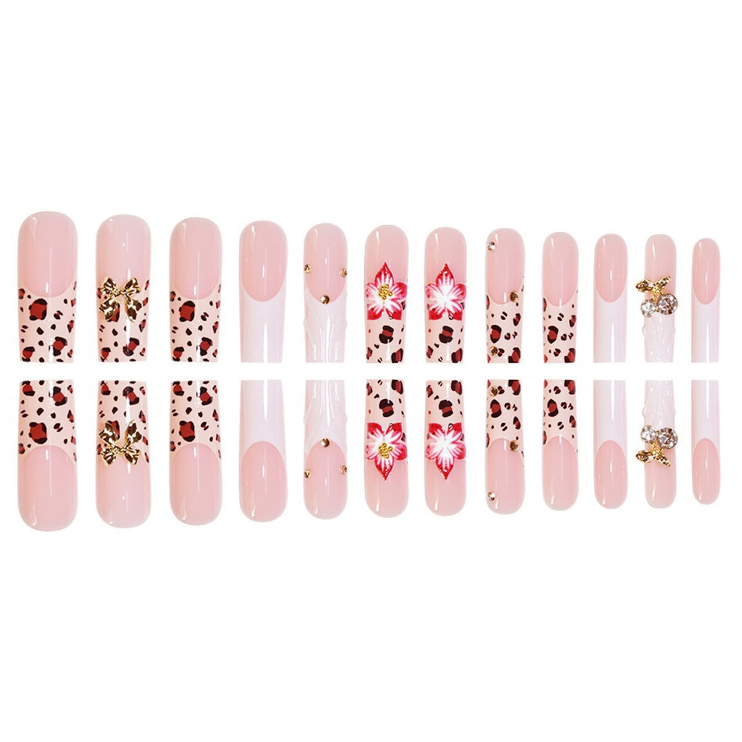 Artistic Acrylic Nail Extensions with Floral and Animal Print Design Stornfield